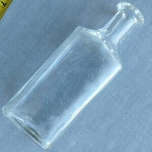 Sheldon Antique Medicinal Apothecary Bottle small flask colorless glass 1900s